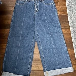 Womens Gap High Rise wide leg jeans sz 14/32 EUC